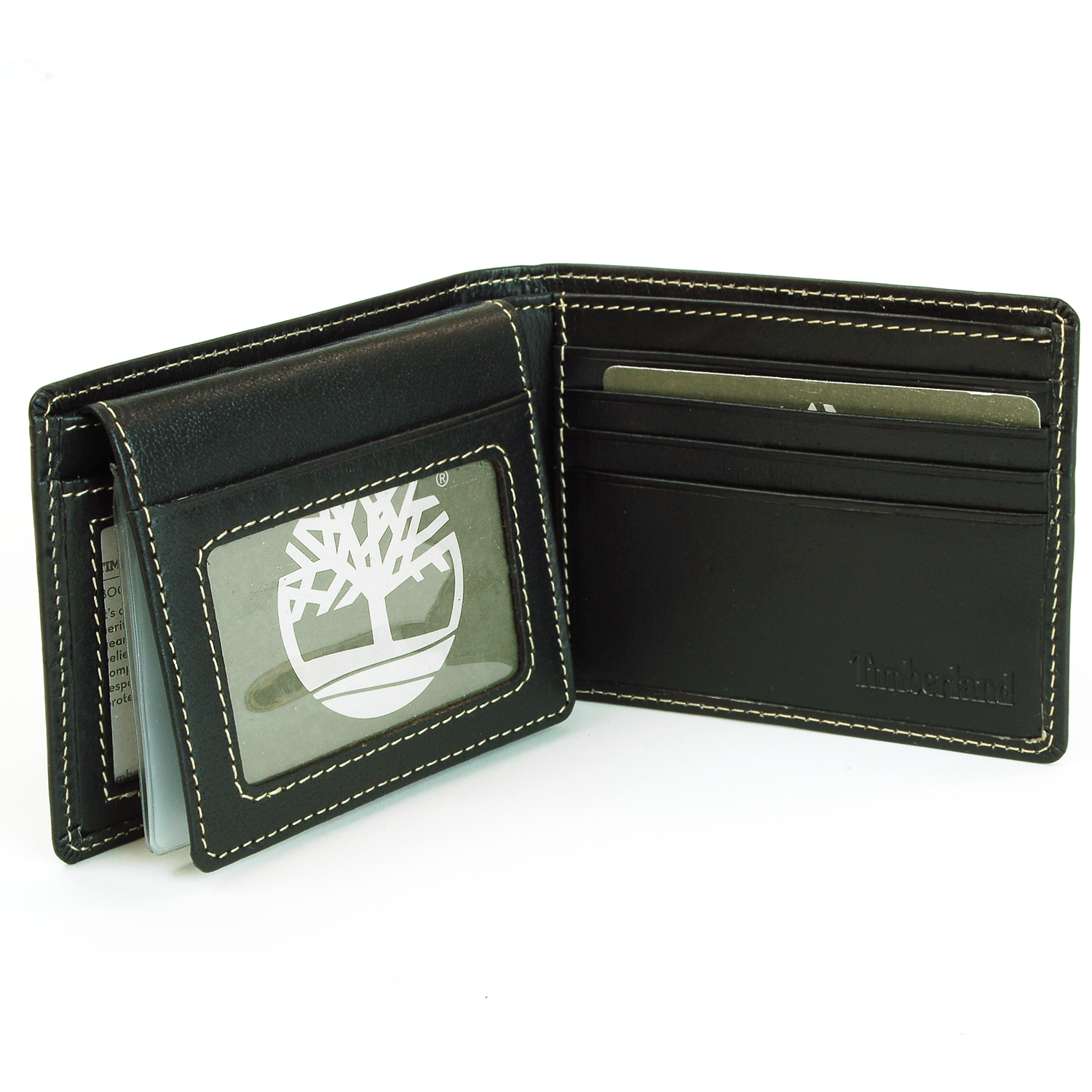 Timberland Mens Wallet Italian Leather Passcase Flip Up Bifold ID Card